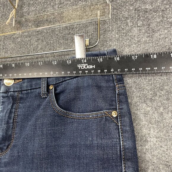 Chicos Jeans Womens 0 Small 4 Blue So Slimming Girlfriend Ankle Raw Hem Stretch - Picture 6 of 13